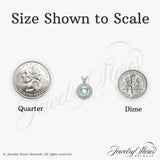 Sterling Silver Pendant with Aquamarine Center, Diamond Accents, Star Design
