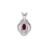 Sterling Silver Pendant with Lab Created Ruby and Diamond Accents, Looped Design for Women