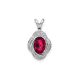 Sterling Silver Pendant with Lab Created Ruby and Diamond Accents, Looped Design for Women