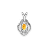Sterling Silver Pendant with Citrine and Diamond Accented Swirl Design