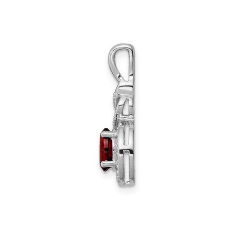 Sterling Silver Infinity Loop Pendant with Garnet and Diamond Accents, Romantic Jewelry for Women