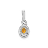 Sterling Silver Infinity Pendant with Citrine and Cubic Zirconia Accents, Twisted Eternal Love Design