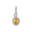 Sterling Silver Infinity Pendant with Citrine and Cubic Zirconia Accents, Twisted Eternal Love Design