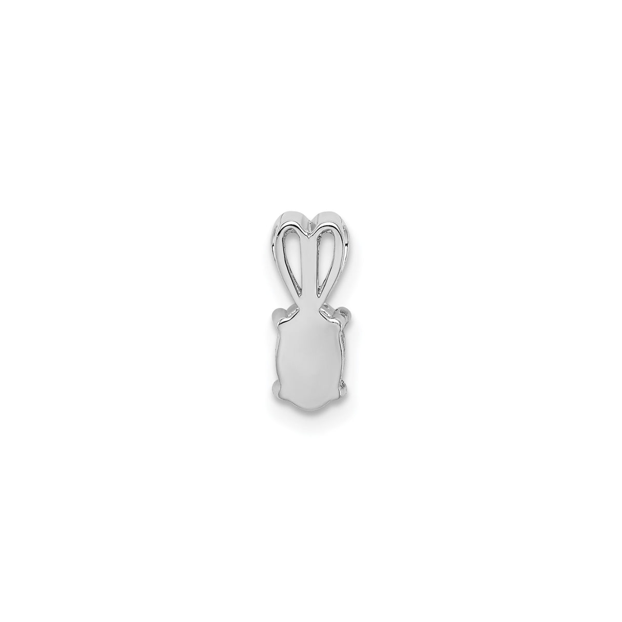 Sterling Silver Oval Pendant with White Topaz and Heart Bail for Women