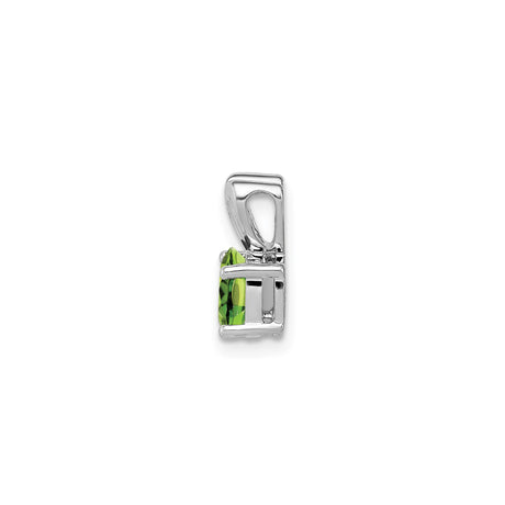 Sterling Silver Heart Pendant with Oval Peridot, Romantic Bail Design, August Birthstone Jewelry