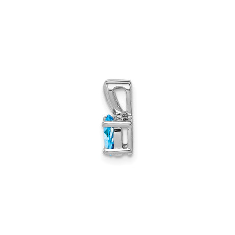 Sterling Silver Pendant with Oval Swiss Blue Topaz and Heart Bail Design for Women