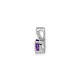 Sterling Silver Amethyst Pendant with Heart Bail Design, February Birthstone Jewelry for Women