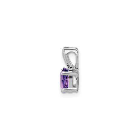 Sterling Silver Amethyst Pendant with Heart Bail Design, February Birthstone Jewelry for Women