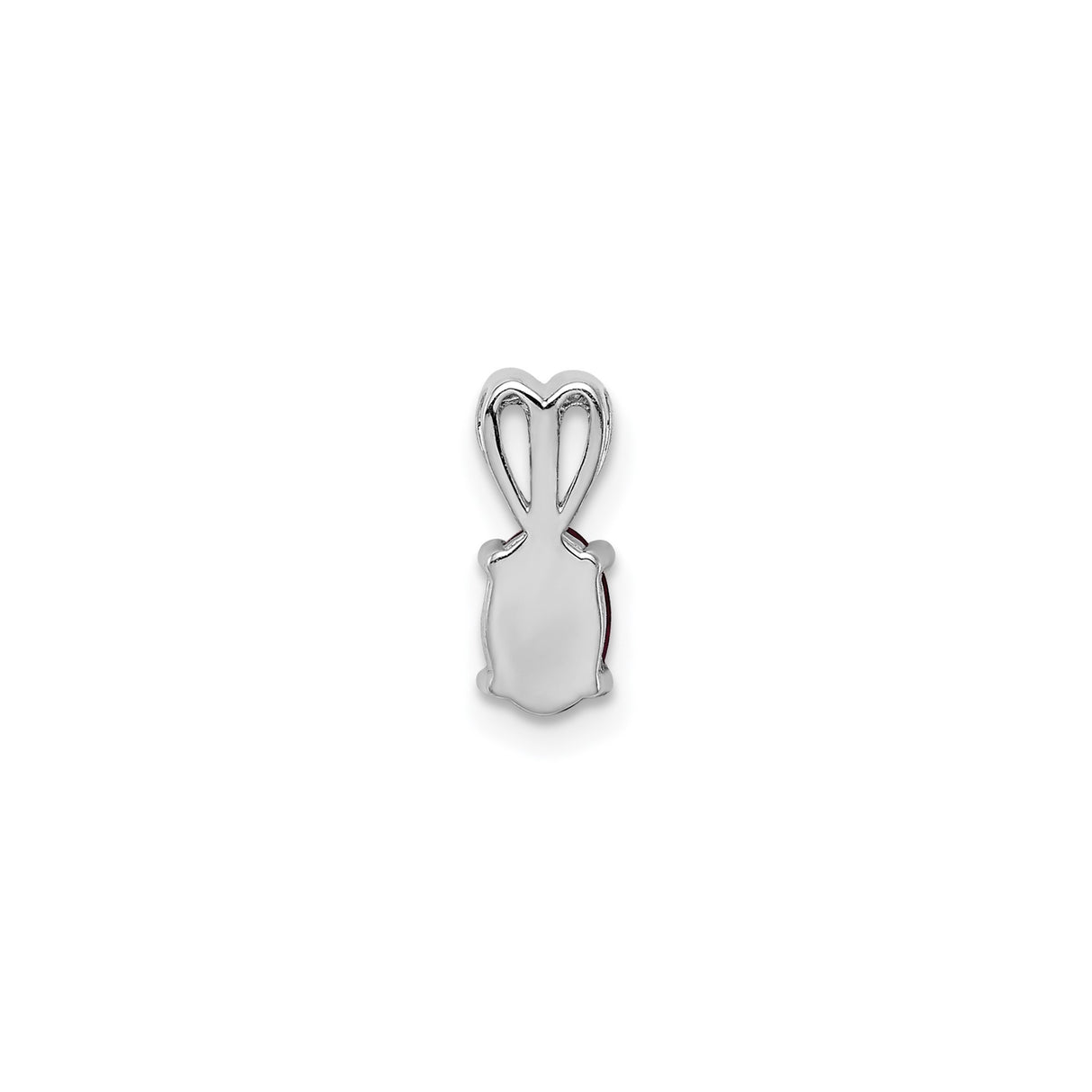 Sterling Silver Pendant with Lab Created Ruby and Heart Shaped Bail, Romantic Jewelry for Women