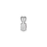 Sterling Silver Pendant with Lab Created Ruby and Heart Shaped Bail, Romantic Jewelry for Women