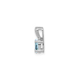 Sterling Silver Heart Pendant with Oval Aquamarine and Heart Shaped Bail