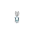 Sterling Silver Heart Pendant with Oval Aquamarine and Heart Shaped Bail