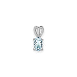 Sterling Silver Heart Pendant with Oval Aquamarine and Heart Shaped Bail