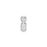 Sterling Silver Pendant with Oval Cut Lab Created Emerald and Heart Shaped Bail
