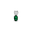 Sterling Silver Pendant with Oval Cut Lab Created Emerald and Heart Shaped Bail