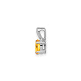 Sterling Silver Pendant with Oval Citrine and Heart Bail, Romantic Jewelry for Women