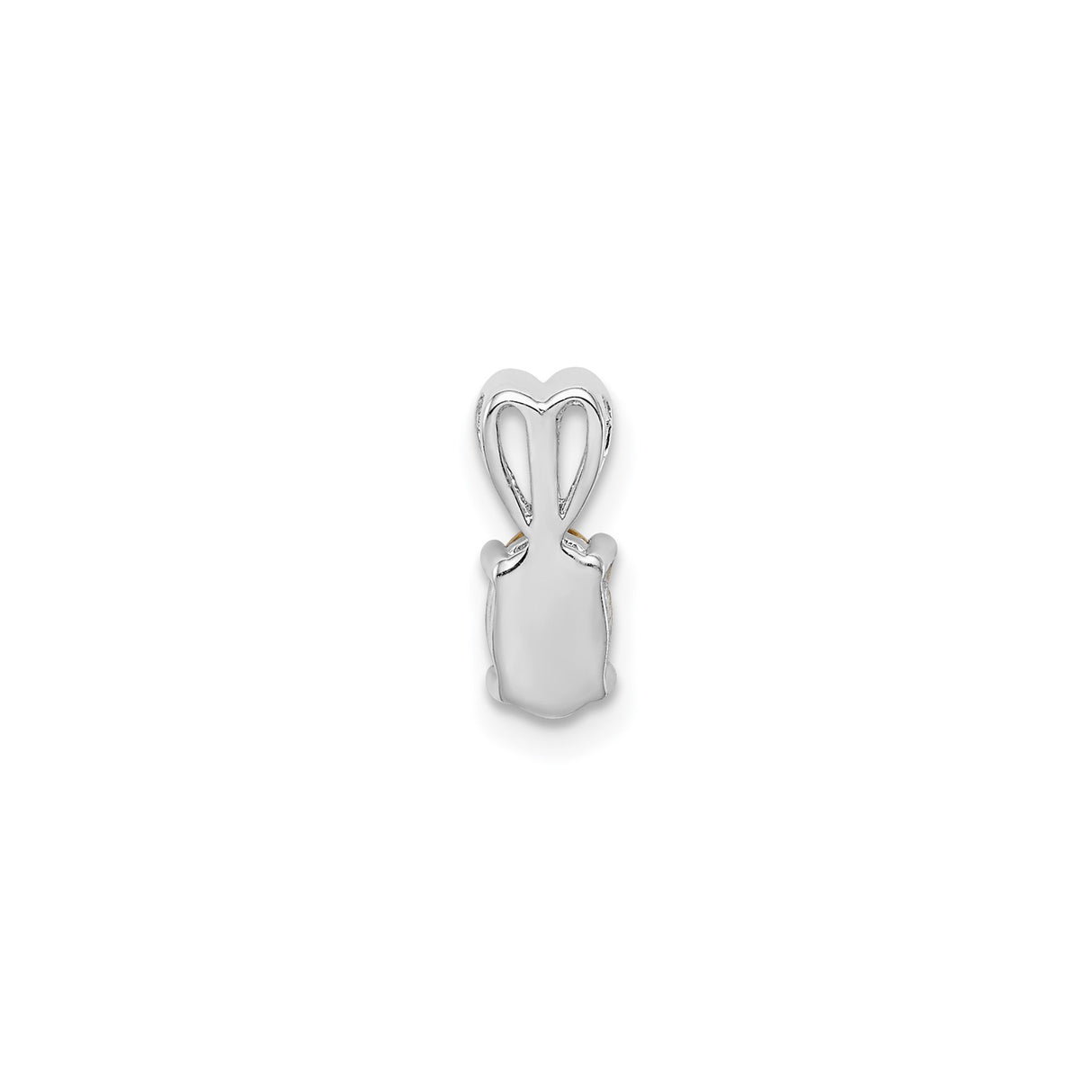 Sterling Silver Pendant with Oval Citrine and Heart Bail, Romantic Jewelry for Women