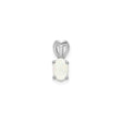 Sterling Silver Opal Pendant with Oval White Lab-Created Opal and Heart-Shaped Bail