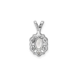 Sterling Silver Pendant with White Topaz and Diamond Accents, Vintage Openwork Design for Women