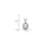 Sterling Silver Pendant with White Topaz and Diamond Accents, Vintage Openwork Design for Women