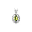 Sterling Silver Pendant with Peridot and Diamond Accents, Vintage Floral Filigree Design