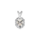 Sterling Silver Pendant with White Freshwater Pearl and Cubic Zirconia Floral Design