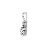Sterling Silver Heart Pendant with Oval White Topaz and Diamond Accents