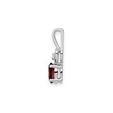 Sterling Silver Heart Pendant with Garnet and Diamond Accent, Romantic Jewelry for Women