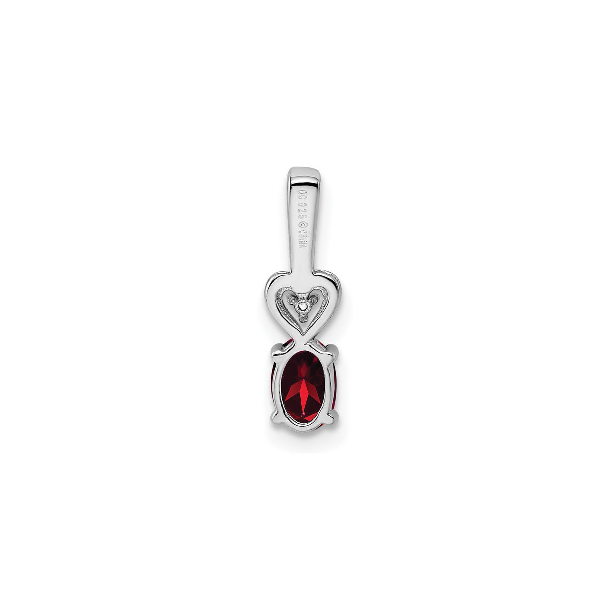 Sterling Silver Heart Pendant with Garnet and Diamond Accent, Romantic Jewelry for Women