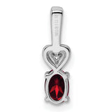 Sterling Silver Heart Pendant with Lab Created Ruby and Diamond Accents