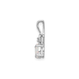 Sterling Silver Heart Pendant with Oval Lab Created White Opal and Diamond Accent