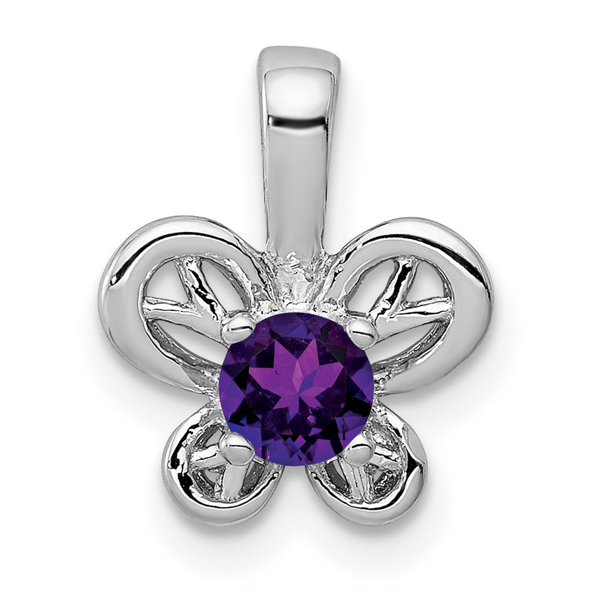 Amethyst Charm Pendant in Real 925 Sterling Silver