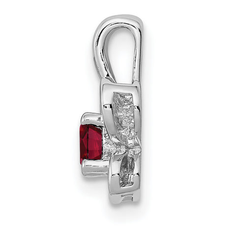 Created Ruby Charm Pendant in Real 925 Sterling Silver
