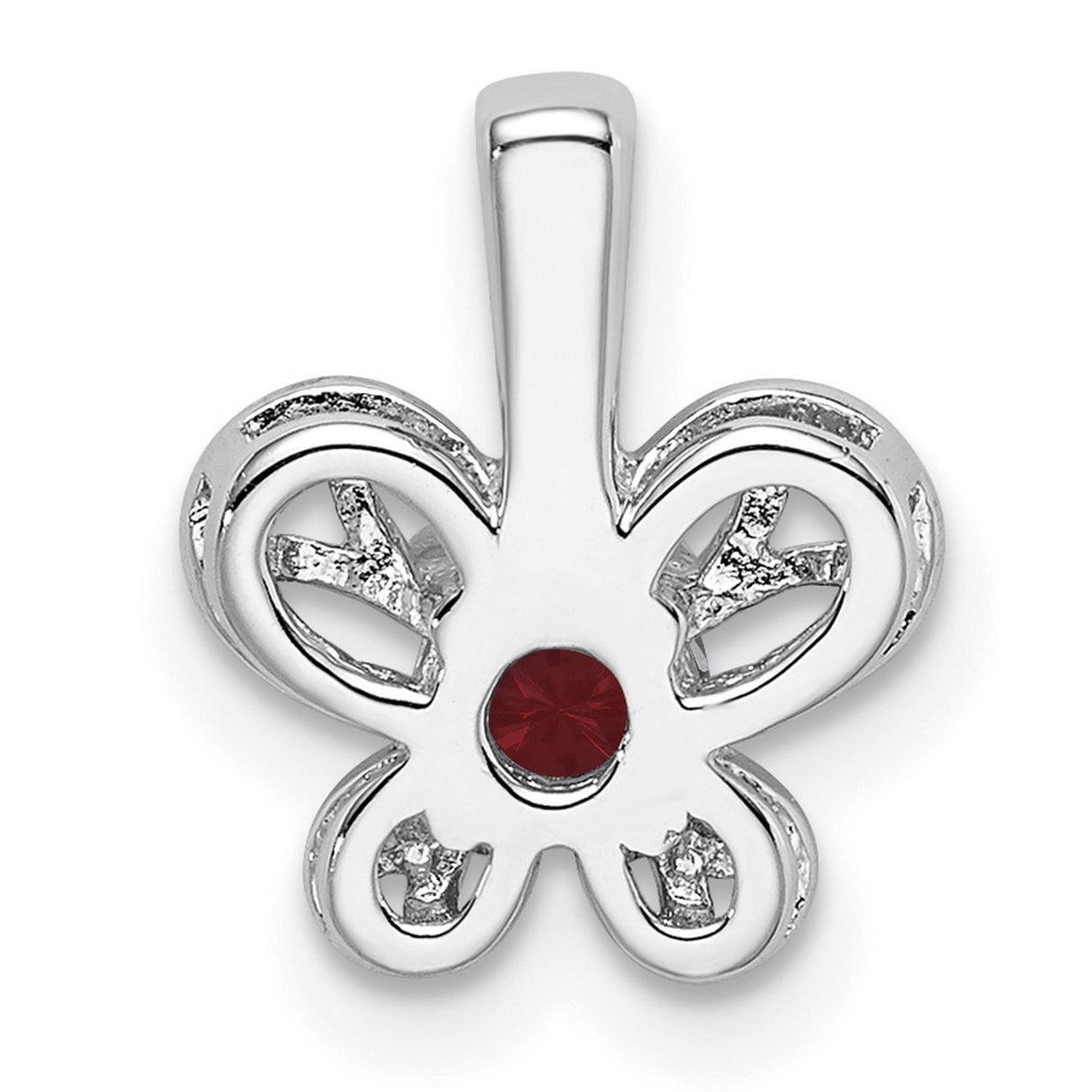 Created Ruby Charm Pendant in Real 925 Sterling Silver