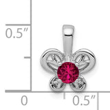 Created Ruby Charm Pendant in Real 925 Sterling Silver