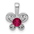 Created Ruby Charm Pendant in Real 925 Sterling Silver