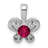 Created Ruby Charm Pendant in Real 925 Sterling Silver