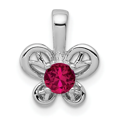 Created Ruby Charm Pendant in Real 925 Sterling Silver