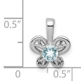Aquamarine Charm Pendant in Real 925 Sterling Silver
