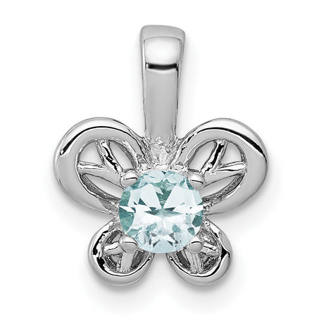 Aquamarine Charm Pendant in Real 925 Sterling Silver