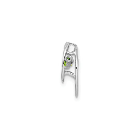 Sterling Silver Pendant with Peridot in Overlapping Oval Design, August Birthstone Jewelry for Women