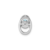 Sterling Silver Pendant with Swiss Blue Topaz, Double Oval Design, Modern Abstract Style