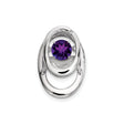 Sterling Silver Amethyst Pendant with Oval Loop Design, Minimalist February Birthstone Jewelry