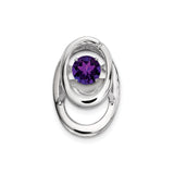 Sterling Silver Amethyst Pendant with Oval Loop Design, Minimalist February Birthstone Jewelry