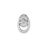 Sterling Silver Pendant with Ruby Gemstone, Overlapping Oval Design for Women