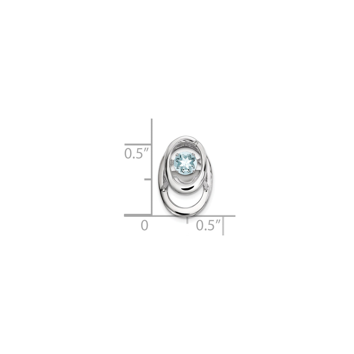 Sterling Silver Pendant with Oval Aquamarine, Modern Minimalist Design for Women