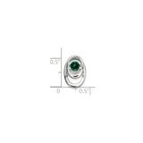 Sterling Silver Pendant with Emerald, Modern Double Oval Design for Women