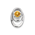 Sterling Silver Citrine Pendant with Oval Gemstone and Double Loop Design
