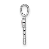 Polished Rhodolite Garnet Cross Charm Pendant in Real 925 Sterling Silver