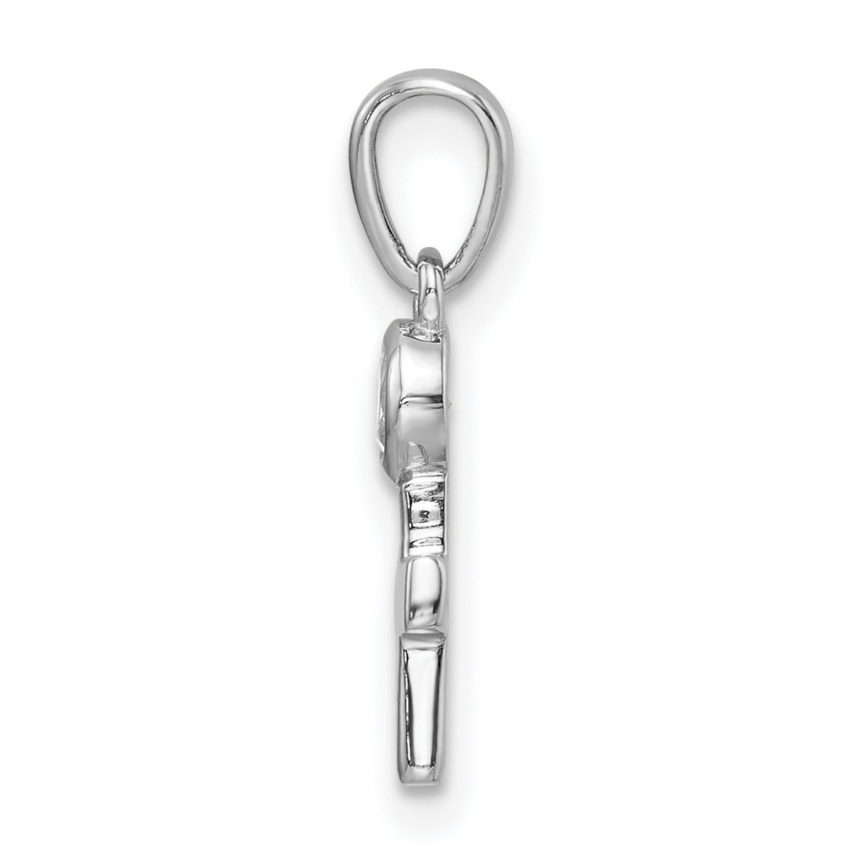 Sterling Silver Cross Pendant with Aquamarine, Modern Spiritual Design for Men and Women